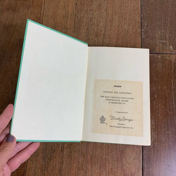 1968 Lincoln the Unknown Dale Carnegie Perseverance Award hardback book - Picture 4 of 15